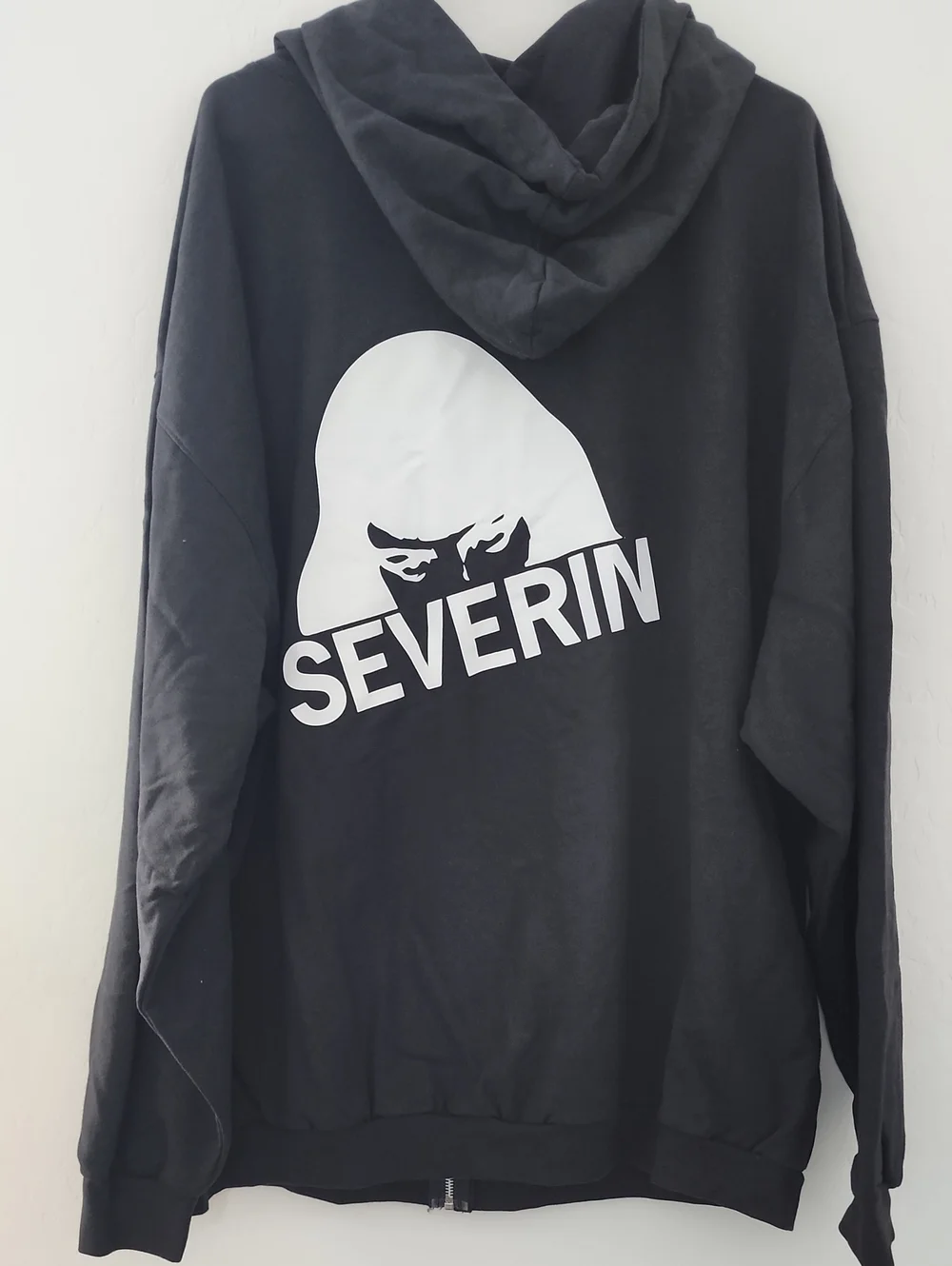 Black Severin Zip-Up Hoodie for Men